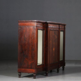 Antieke kast / Ingelegde palissander credenza 2 spiegeldeuren en een paneeldeur ca. 1870 (No.662722)