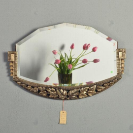 Antieke spiegels / Verzilverde houten Art Deco Schoorsteenspiegel ca. 1920 Frankrijk (No.961655)