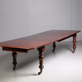Antieke tafel / Victoriaanse mahonie pull out table ca. 1865 tot 3,39 m lengte  (No.630945)