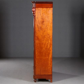 Antieke kast / Strakke 2-deurskast  Hollands ca. 1855 met zwart gepolitoerde details (No.740442)
