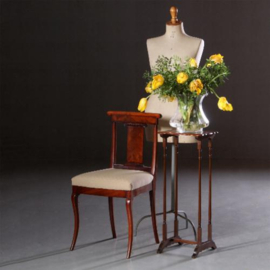 antieke bijzettafel / Mahoniehouten lampentafeltje ca.1890 zeer hoog en rank model (No.671940)
