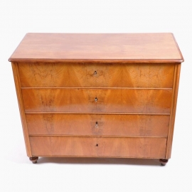 Antieke kast / Robuuste Kersen Commode / ladekast met 4 grote brede laden ca. 1830 Duits (No.300101)