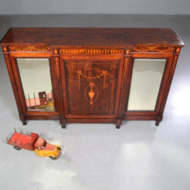 Antieke kast / Ingelegde palissander credenza 2 spiegeldeuren en een paneeldeur ca. 1870 (No.662722)