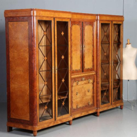 Antieke kast / 3 meter brede Boekenkast / Garderobekast art deco ca. 1915 (No.630954)