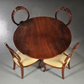 Antieke stoelen / Stel van 4 elegante Zweedse eetkamerstoelen ca. 1870   (No.450218)