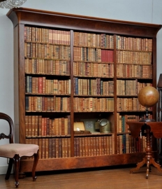 Antieke kast / Boekenkast / bibliotheekkast in mahonie ca. 1840-50 Hollands (No.473731)