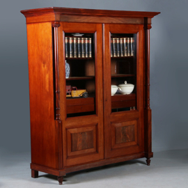 Statige mahonie 2-deurs boekenkast Hollands ca 1870 (No.450310)