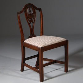 12 Eetkamerstoelen nieuwe stof naar keus  mahonie Engeland ca. 1925 (No.911885)