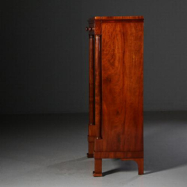 Antieke kast / Empire secretaire abattant in mahonie met groen leer ca. 1810 (No.662719)