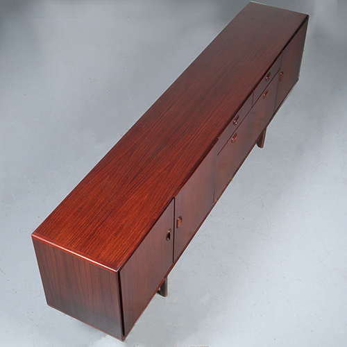 Vintage Dressoir door Fristho in palissander met grote bar  2 laden en 3 deuren ca 1965 (No.301860)