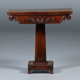 Hollandse speeltafel of wandtafel op kolompoot ca 1830 in mahonie (No.282505)
