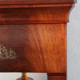 Antieke spiegel / Vroeg Biedermeier spiegel met brons beslag ca1820  bloemmahonie  (No.851020)