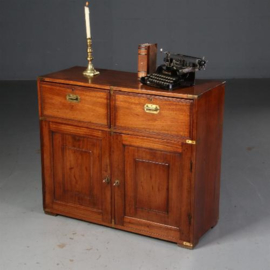 Antieke kast / Campaign desk / op-reisbureau / in mahonie ca. 1840 met lade en bureau (No.550743)