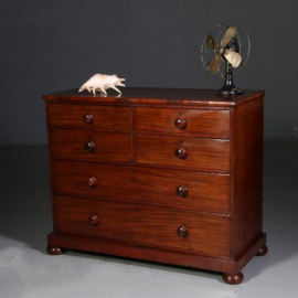 Antieke kasten / Ladenkast / Commode mahonie ca. 1875 op kleine bolpoten (No.771742)