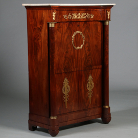 Empire secretaire abattant of klepbureau in mahonie met brons (No.260640)