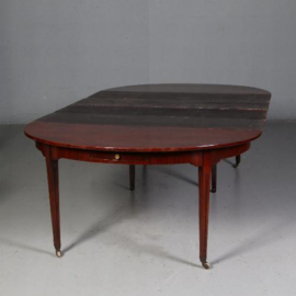 Antieke tafel /  Coulissetafel mét 2 laden, ca. 1800 uitschuifbaar  met 4 bladen tot 2,74  - meer in overleg(No.750843)