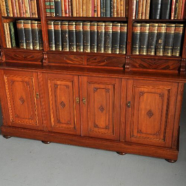Antieke kast / Hollande deels open boekenkast / servieskast ca. 1890 in mahonie (No.401747)