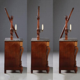 Antieke kasten / Empire kaptafel met kandelaren ±1810 mahonie met brons (No.831712)