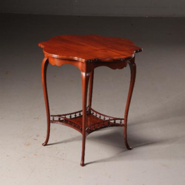 Antieke bijzettafel / wijntafels / Engels Victoriaans salontafeltje/theetafeltje ca. 1880 in massief mahonie (No.541963)