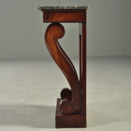 Antieke bijzettafels / Wandtafels uitzonder fraai smal Frans trumeau ca. 1820 met verdekte lade (No.102041)