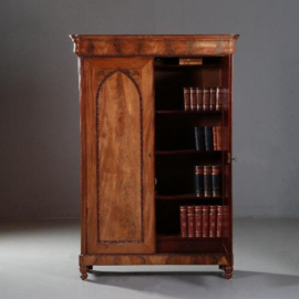 Antieke kasten / Hollandse Biedermeier tweedeurskast ca. 1830  in mahonie met bloemmahonie (No.840153)