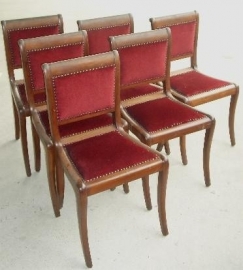Antieke stoelen / mahonie Biedermeier stoelen 6X (No.8794)