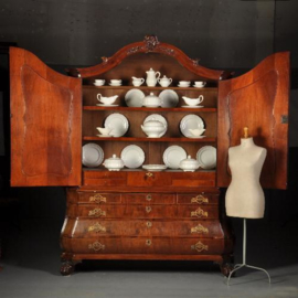 Antieke kast / Kabinet transition ca. 1790 met bureautje mahonie (No.502858)