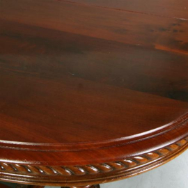 Antieke tafel / Franse notenhouten coulissetafel 12 personen ca. 1880 met gestoken rand (No.580843)