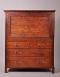 Antiek bureau / Fraaie ongerestaureerde secretaire Louis seize ca.1790 in mahonie (No.86576)