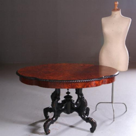 Antieke tafel / Tot bijna 4 meter lange Coulissetafel Willem III ca. 1870 met 6 oude inlegbladen (No.722121)