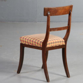 Antieke stoelen / Stel van 6 Engelse mahonie stoelen ca. 1930 incl. stoffering naar wens (No.562223)