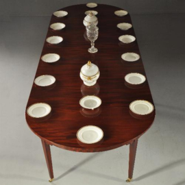 Antieke tafel / Hollandse Louis Seize coulissentafel ca. 1800 mahonie 3,67 m. lang (No.110553)