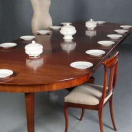 Antieke tafel / Hollandse coulissentafel in mahonie ca. 1820 voor 14 personen (No.611651)