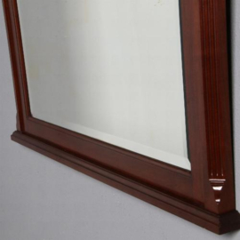 Antieke spiegel / Mahonie schouwspiegel facet geslepen ca. 1900 Hollands (No.781969)