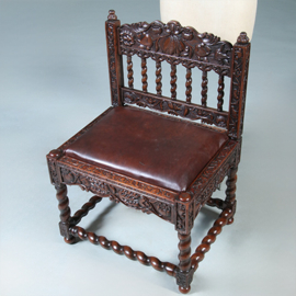 Koloniale stoel ca 1700 incl bekleding naar wens  (No.280305)