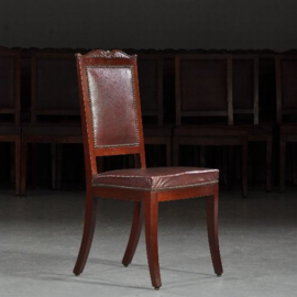 Antieke stoelen / Stel van 20 stoelen second empire ca. 1870 in mahonie stoffering naar wens (No.411564)