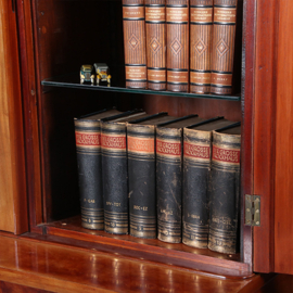 Antieke kasten / Victoriaanse kleine boekenkast servieskast met 6 deuren ca 1865  mahonie (No.891500)