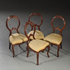 Antieke stoelen / Stel van 4 elegante Zweedse eetkamerstoelen ca. 1870   (No.450218)