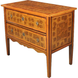 Antieke kast / 18e eeuwse Italiaanse commode met olijfhout met essenhout en oesterfineer (No.401748)