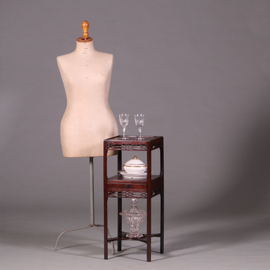 Etagiere nachtkastje Engelse bedside tabel of nightstand in mahonie met lade ca 1820 (No.452430)