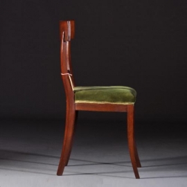 Antieke stoelen / 6 mahonie biedermeier stoelen ca. 1825 met bekleding naaar wens (No.871549)