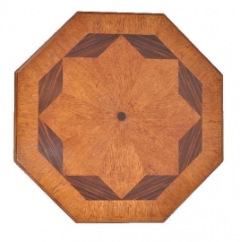 Antieke bijzettafels / salontafel met ingelegd patroon van coromandel ca. 1920 (No.86466)