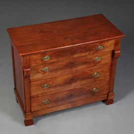 Antieke strakke Biedermeier ladekast in kersenhout ca. 1825 (No.750845)