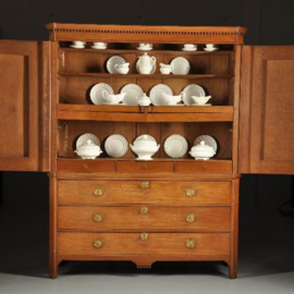 Antieke kast / Blond eikenhouten Hollands Louis Seize kabinet ca. 1790 (No.450215)