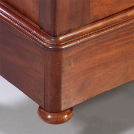 Strakke grote driedeurs Boekenkast Servieskast Laat Biedermeier ca 1840 deels gesloten mahonie en bloemmahonie (No.212815)