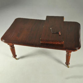 Antieke tafel / Engelse windout table / Coulissentafel jaren . 2,5 m lang massief mahonie   (No.990611)