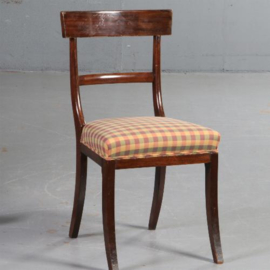 Antieke stoelen / Stel van 6 Engelse mahonie stoelen ca. 1930 incl. stoffering naar wens (No.562223)