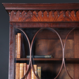 Grote break front Bibliotheekkast  met 6 deuren en 12 laden ca 1900 (No.422410)