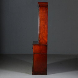 Antieke kast / Engelse boekenkast / servieskast met schrijflade ca. 1880 (No.693043)