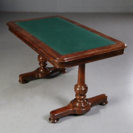 Antieke bureaus / Palissander schrijftafel / sofatafel / wandtafel ca. 1840 met groen laken (No.702542)